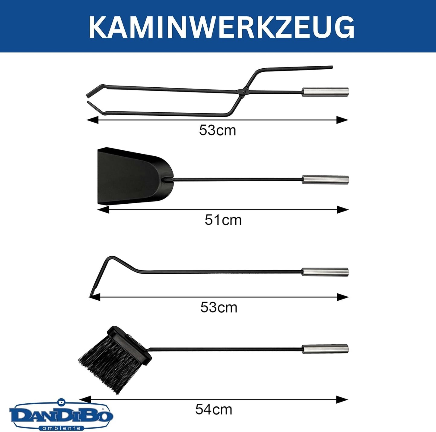5-teiliges Kaminbesteck-Set