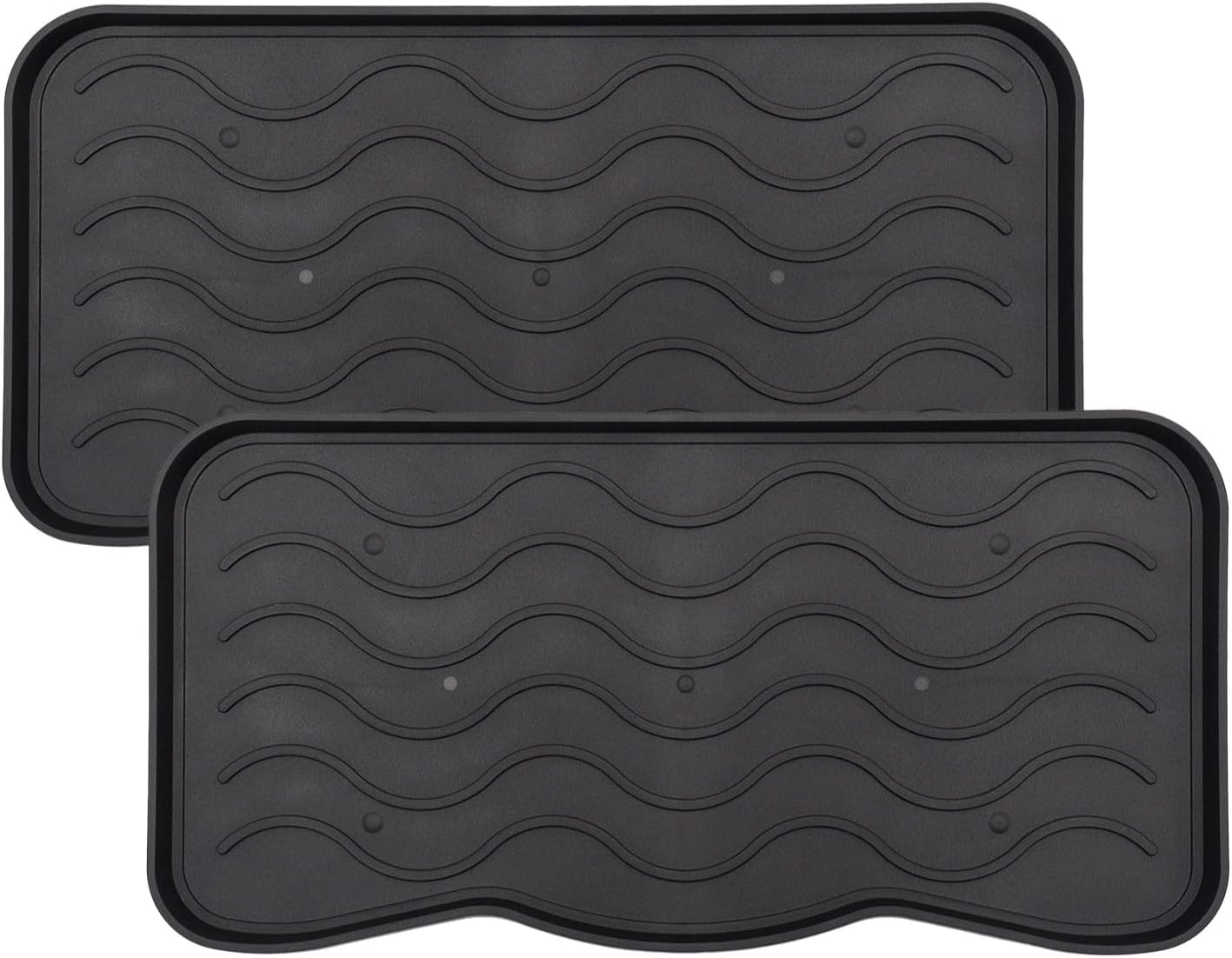 2-teiliges Schuhabtropfschalen-Set, Schwarz 38 x 75 cm 2 Stück