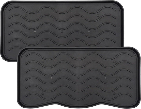 2-teiliges Schuhabtropfschalen-Set, Schwarz 38 x 75 cm 2 Stück
