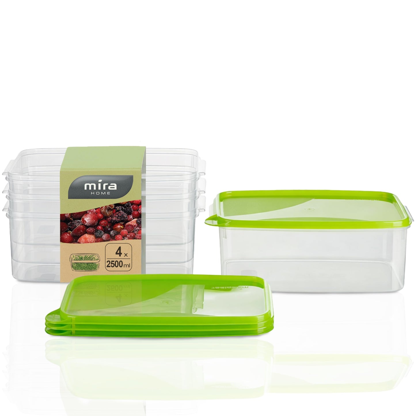 Gefrierdosen-Set, 2,5l Rechteckig (4 Stk)