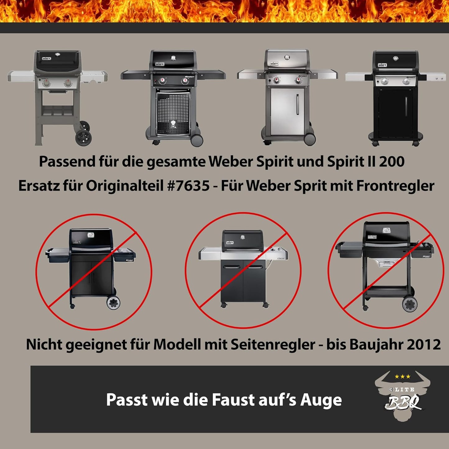 Aromaschienen für Weber Spirit, Spirit 210/220 ab 2013