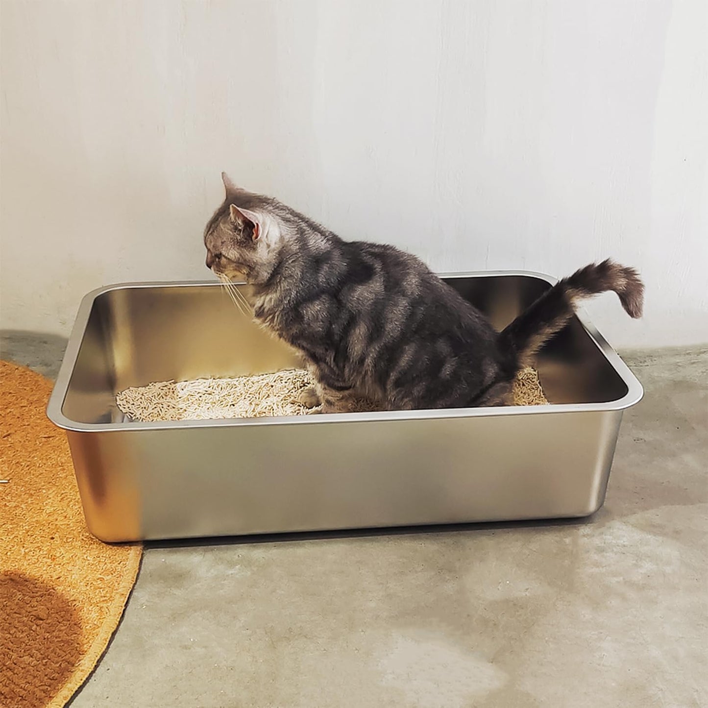 Katzentoilette, geruchsneutral, 60x40x15cm Silber