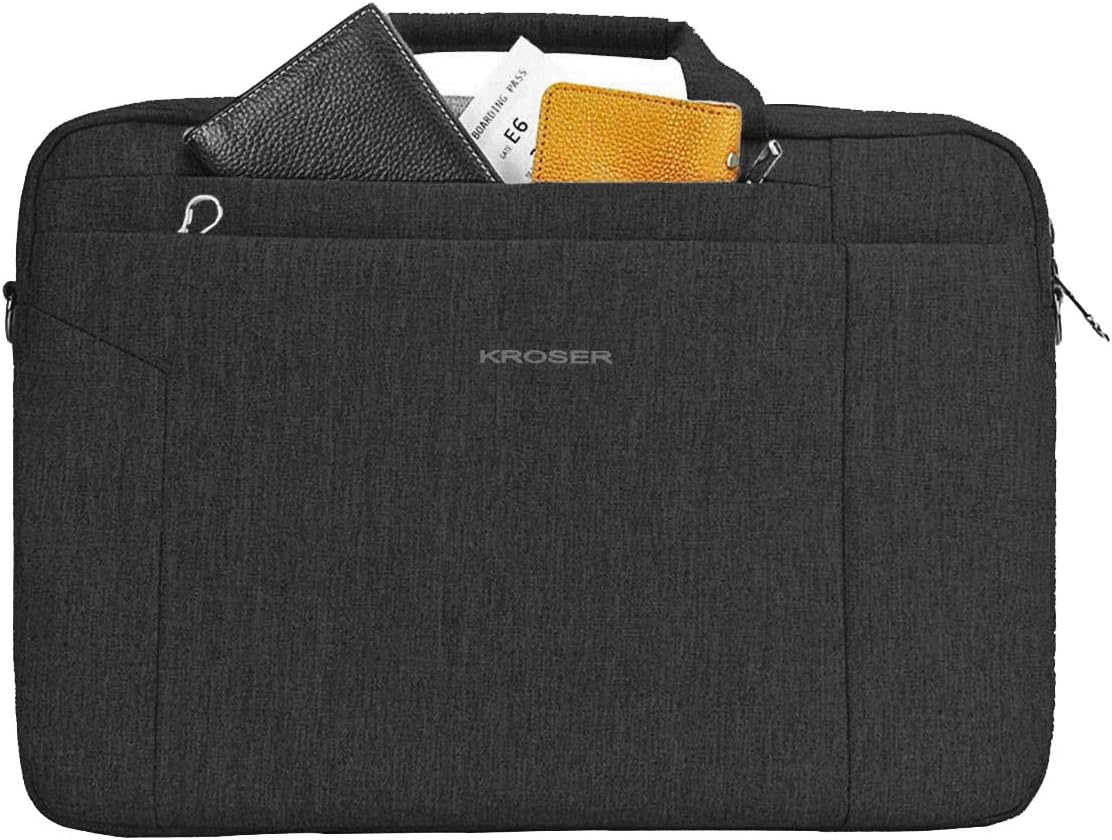 Wasserabweisende Laptop-Schultertasche für 15,6 Zoll, Schwarz 15,6 Zoll