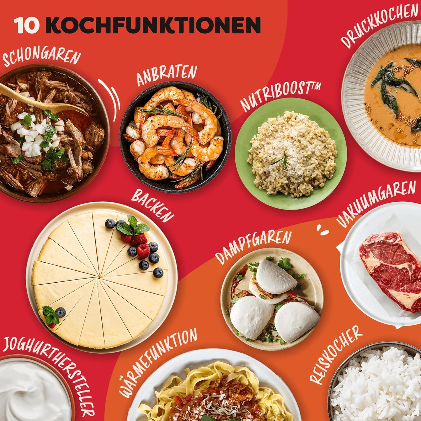 10-in-1 Multikocher mit Schnellkoch- und Schongar-Funktionen, 112-0001-01-EU