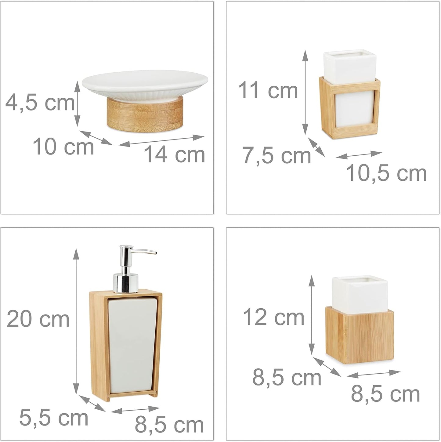 4-teiliges Badzubehör, Single