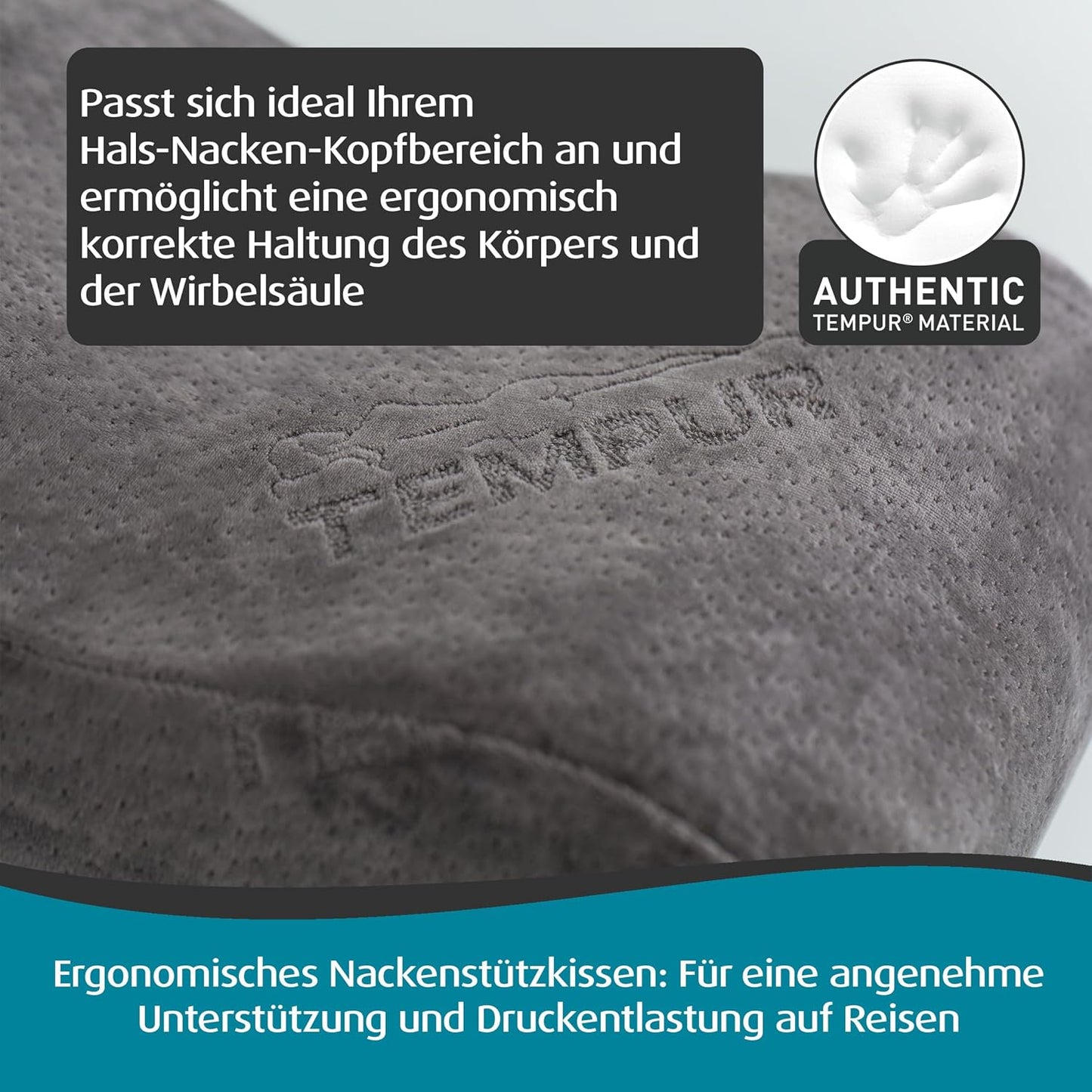 Ergonomisches Reisekissen, Anthrazit