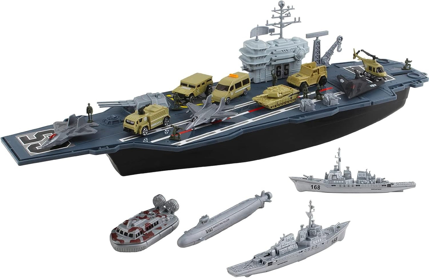 Modellschiff-Flugzeugträger-Set mit 25-teiligem Militärspielzeug, 25 Stck
