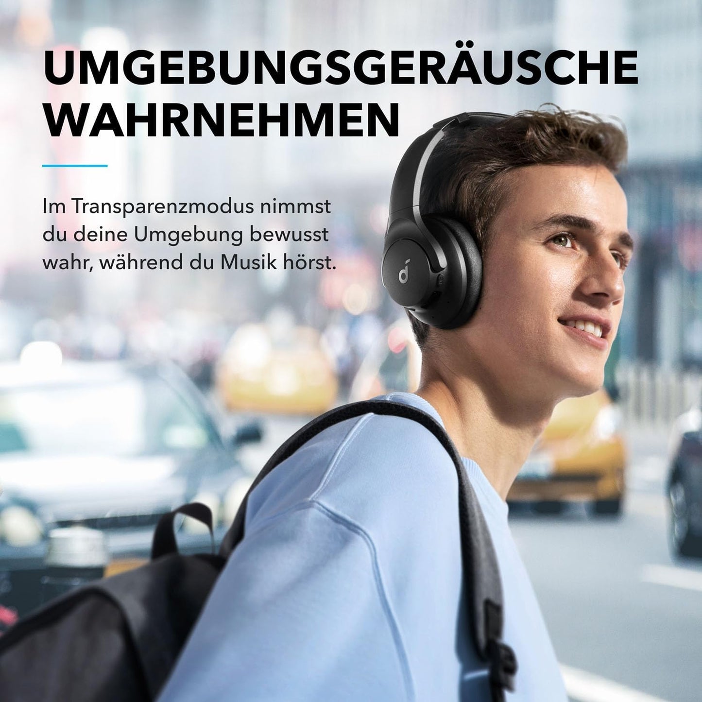 Q20i Bluetooth Over-Ear-Kopfhörer mit ANC, Schwarz