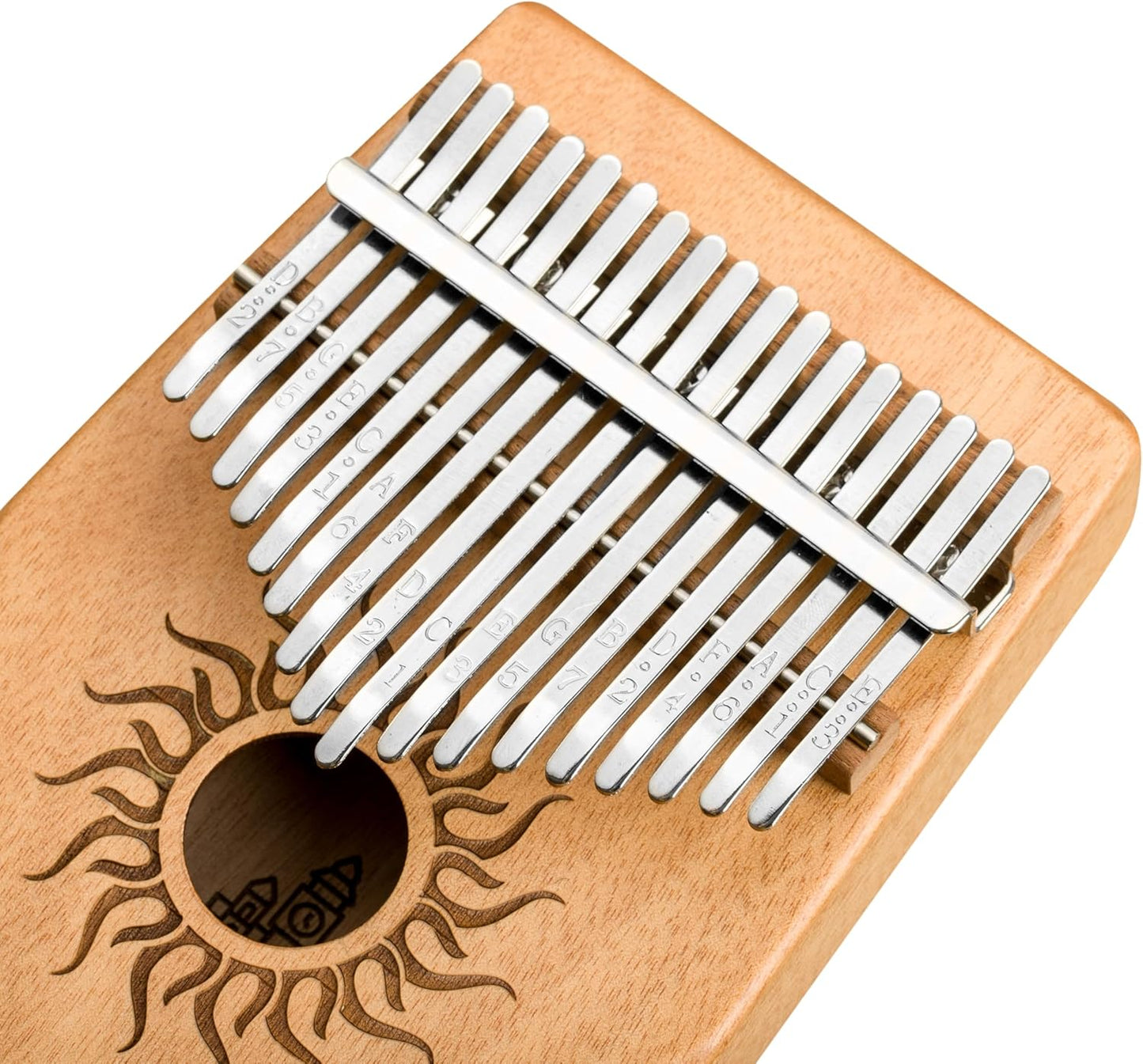 Kalimba 17 Töne C-Dur mit Etui und Zubehör, Brown