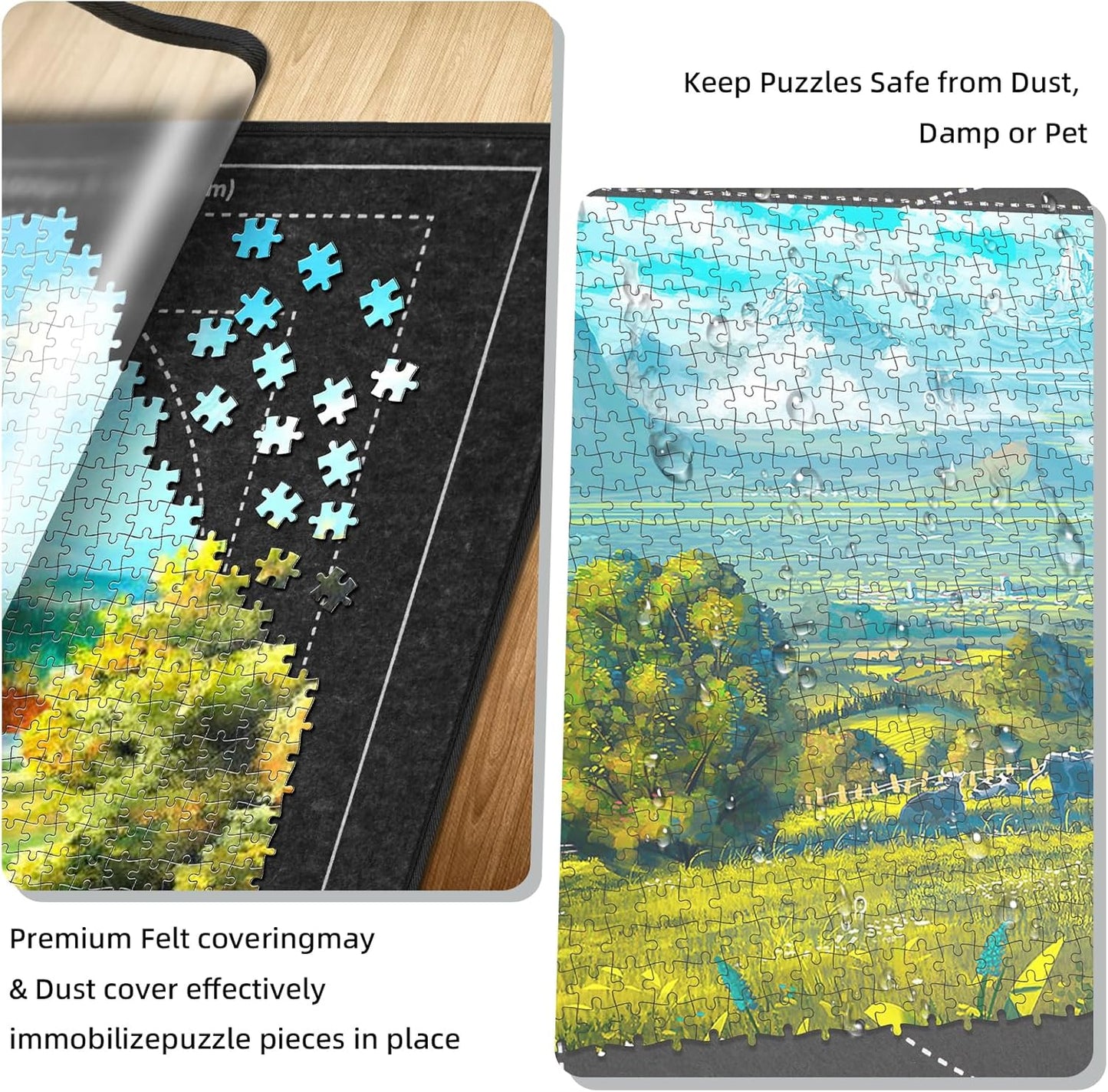 Puzzlebrett mit Wasserdichter Abdeckung & Sortierschalen, 1000-A