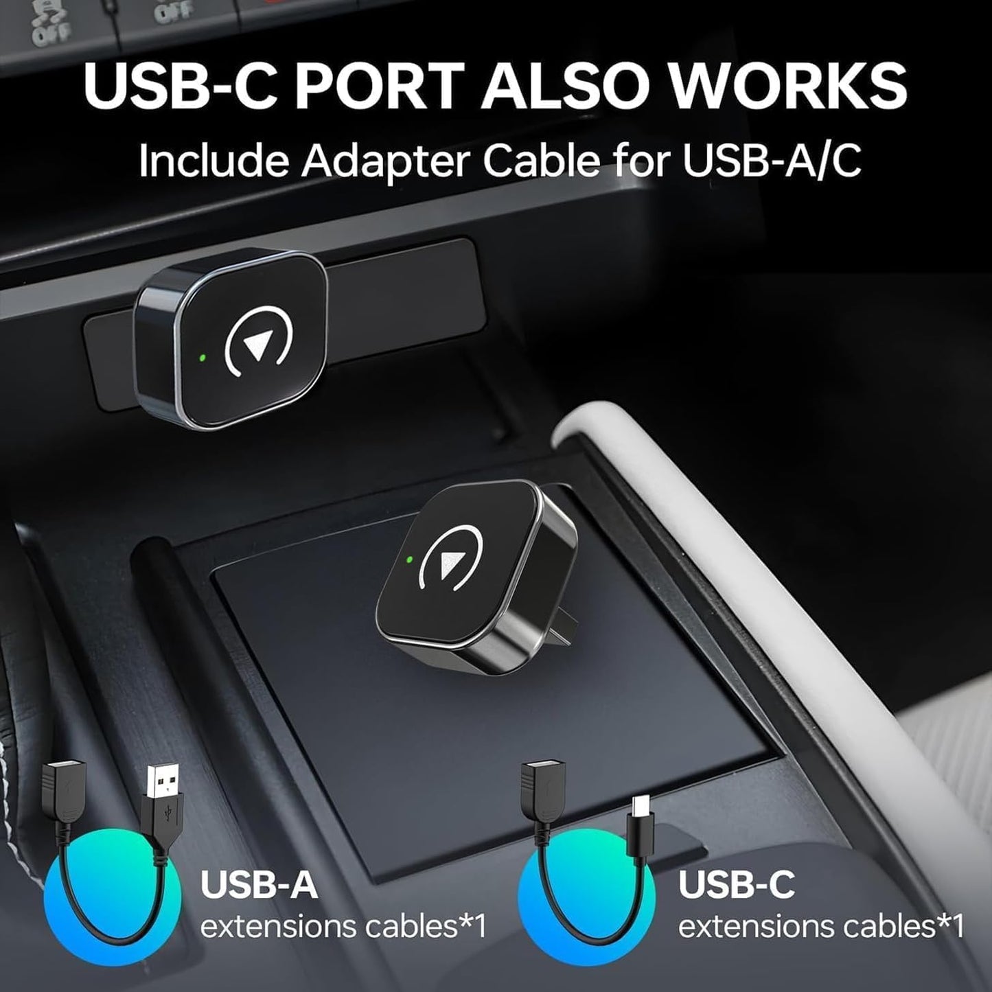 Kabelloser CarPlay & Android Auto Adapter, Schwarz-2in1CP204