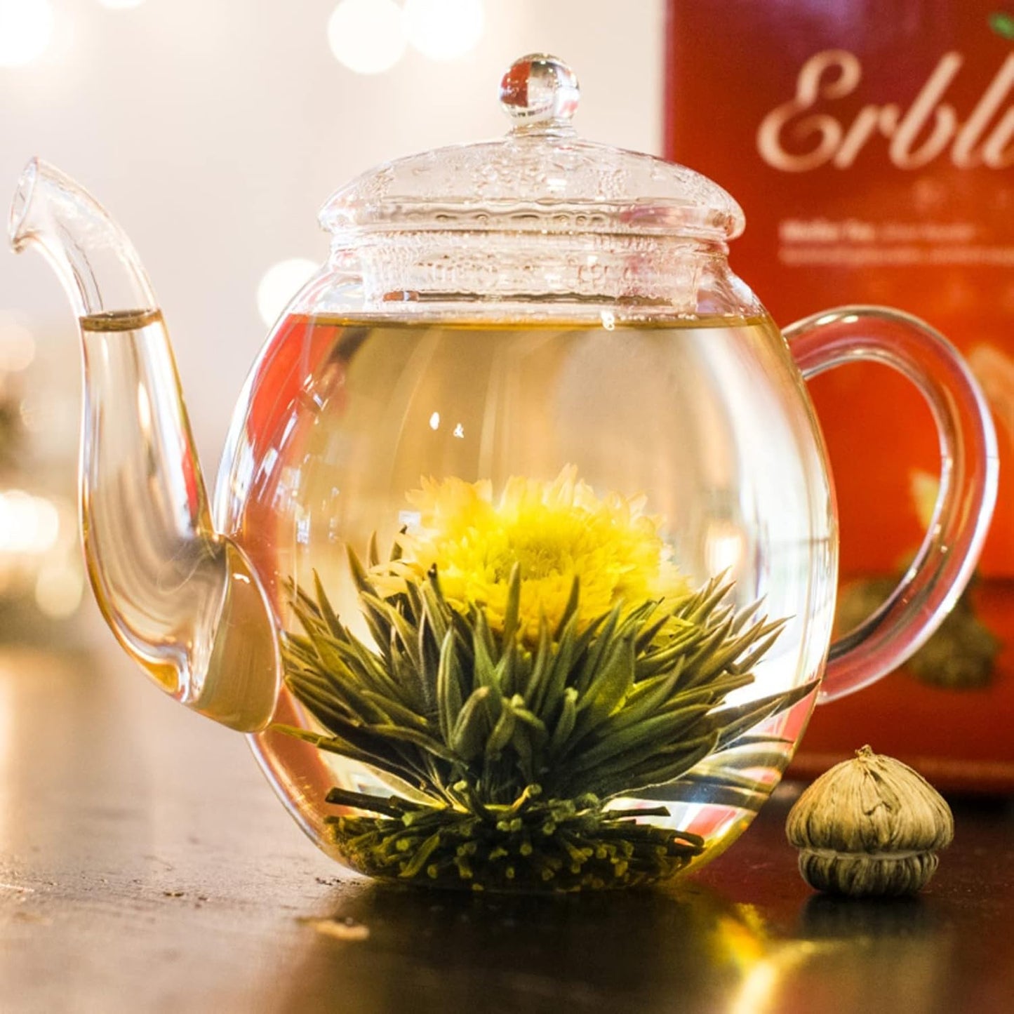 Erblühtee Geschenkset mit Glaskanne (7-teilig), 1x Geschenkset