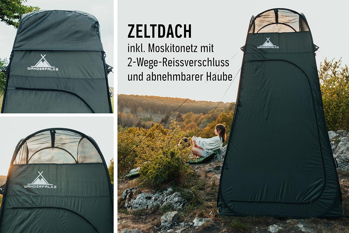 Pop-up-Dusch- und Umkleidezelt
