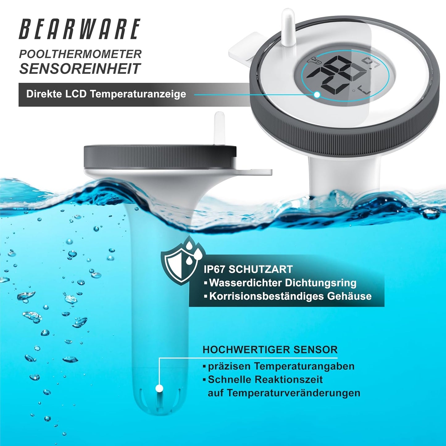 Poolthermometer mit Basisstation