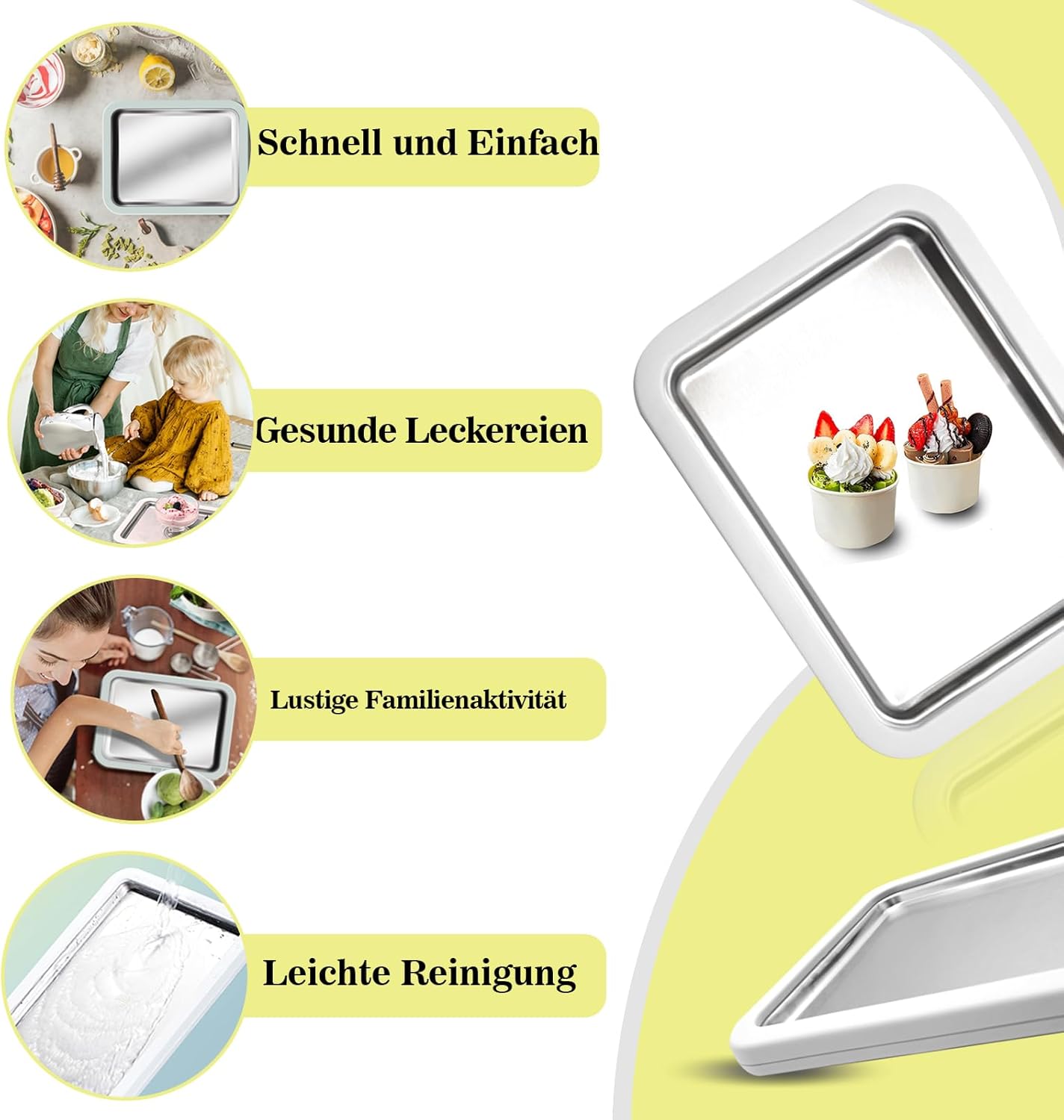 Eisplatte für Eis Rolls, Gelb