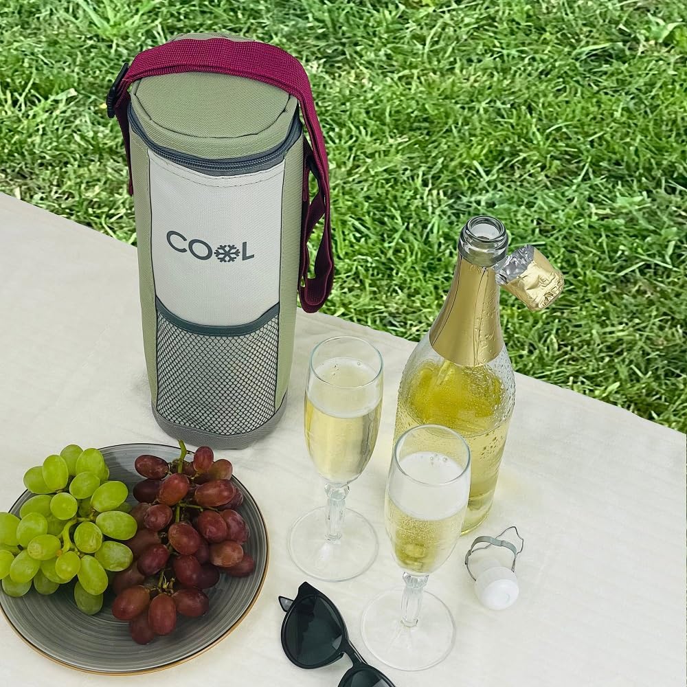 2er-Set Flaschenkühltasche mit verstellbarem Schultergurt