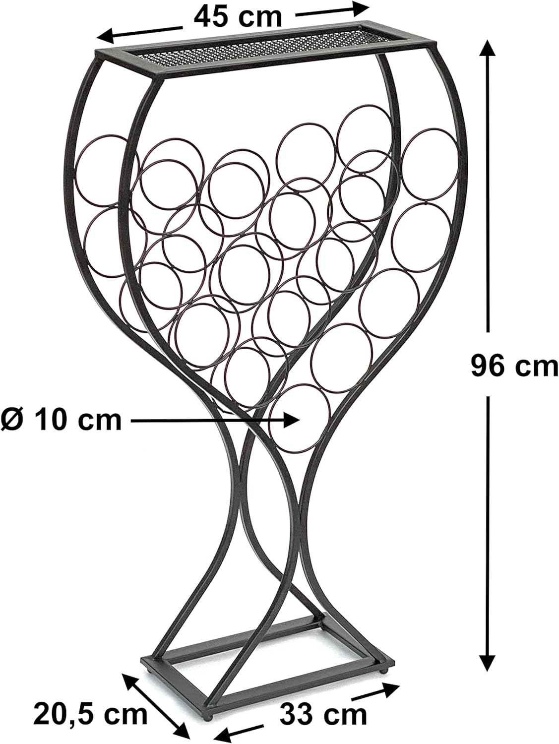 Weinregal im Weinglas-Design für 15 Flaschen