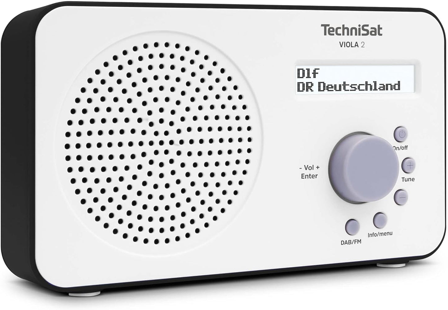 Tragbares DAB-Radio VIOLA 2 mit Kopfhöreranschluss, weiss/schwarz ; DAB+