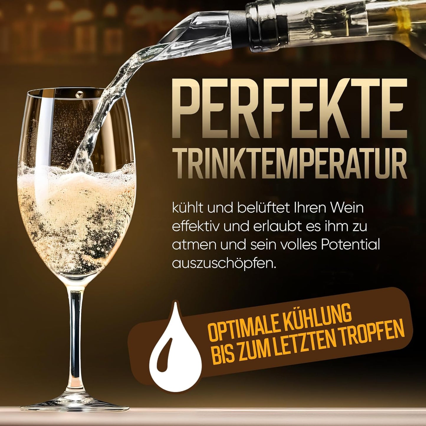 6-teiliges Weinkühlstab-Set mit Ausgiesser