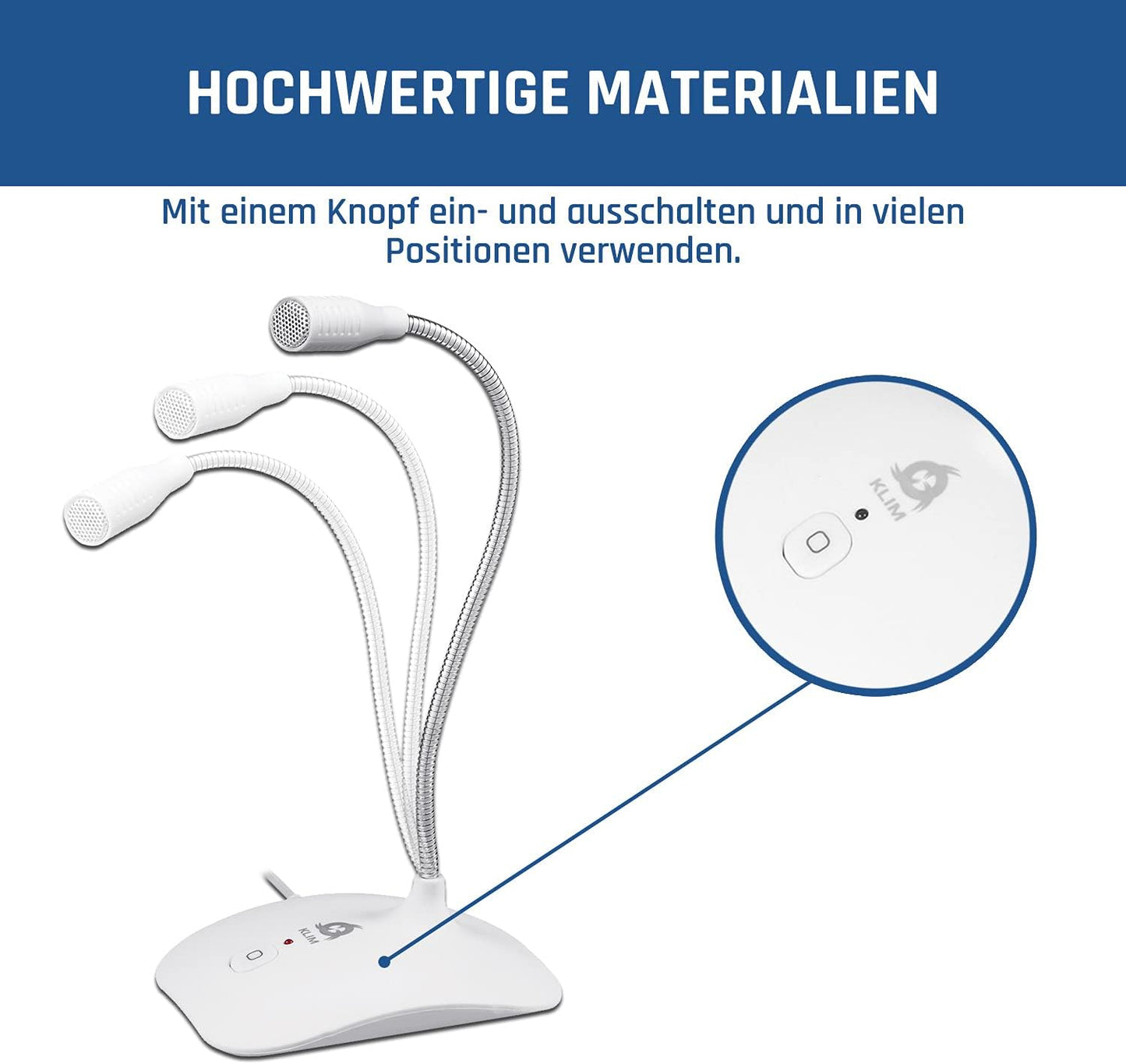 USB-Standmikrofon, Weiss