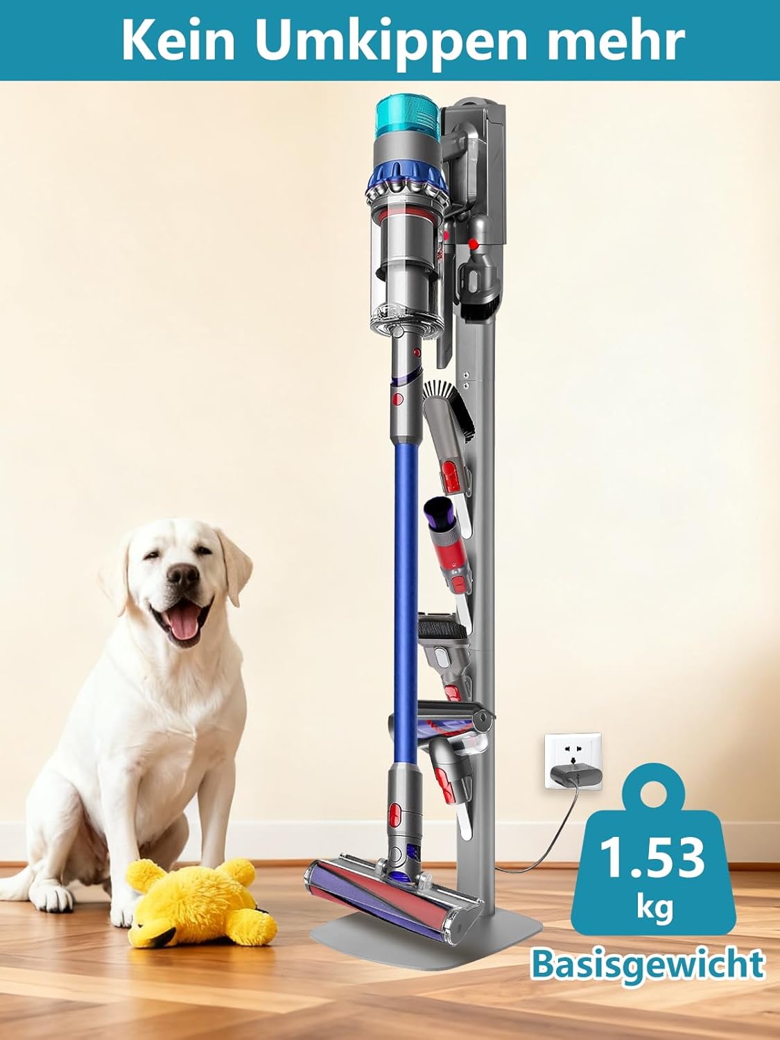 Freistehende Staubsaugerhalterung für Dyson Modelle, Grau