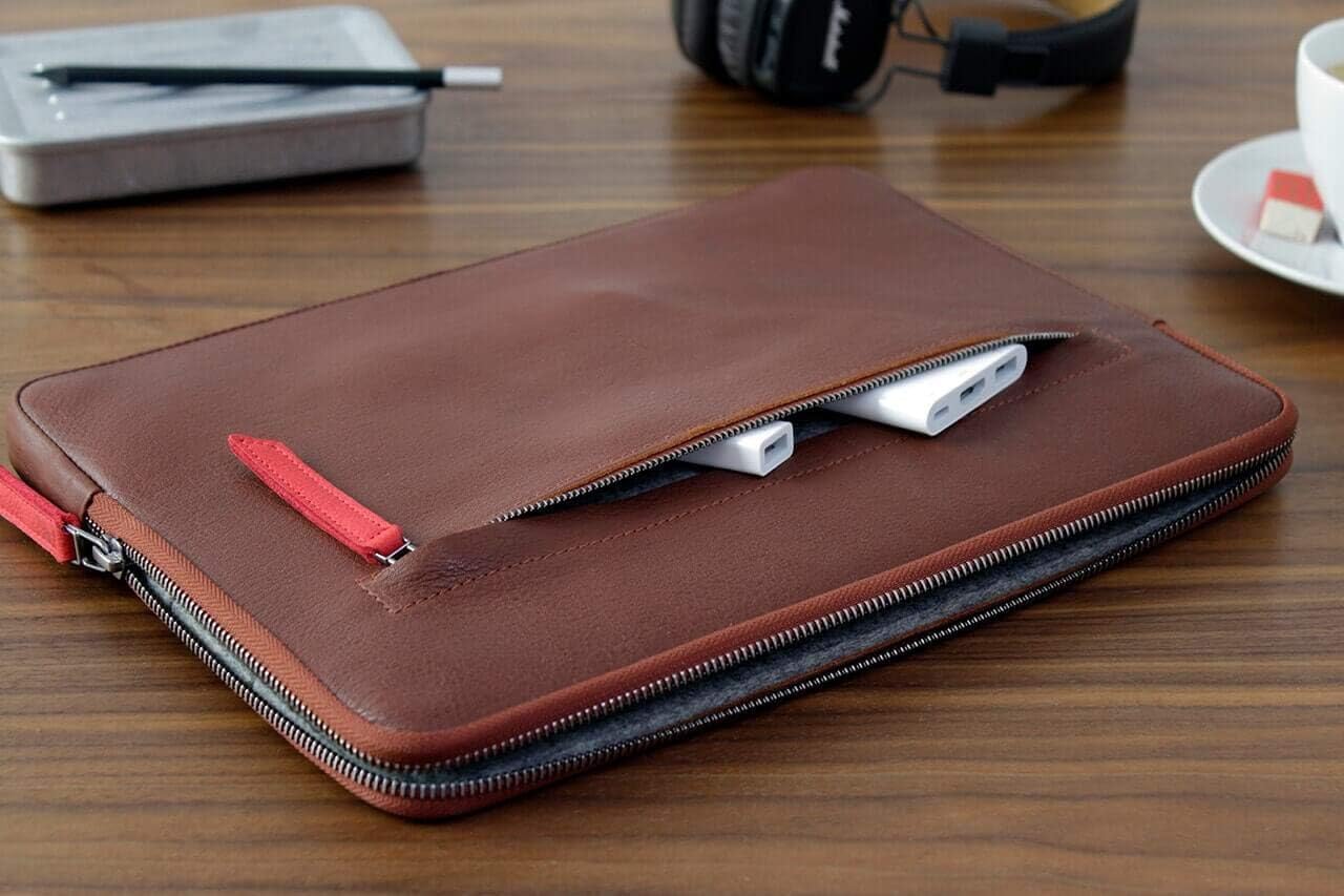 Handgefertigt Leder-Hülle, MacBook Air 15 Hellbraun