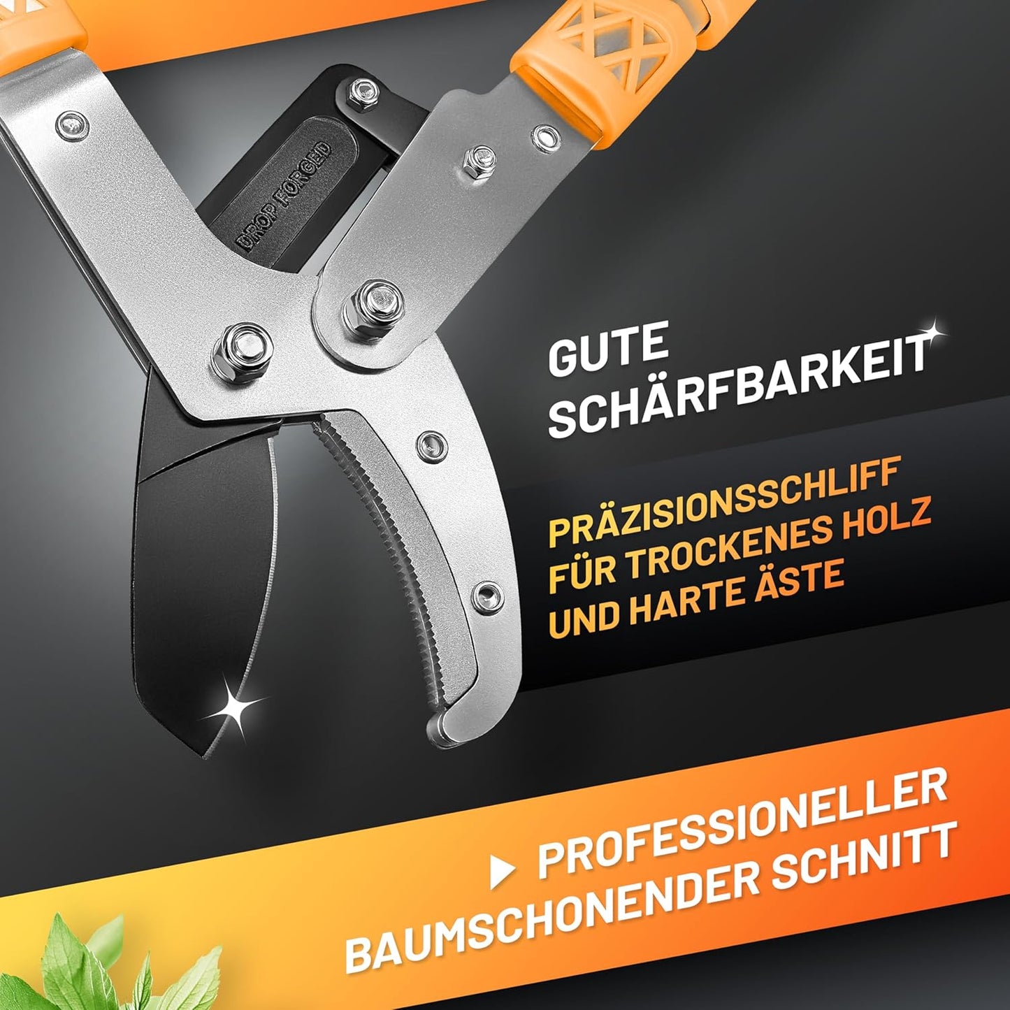 Teleskop-Astschere, 7-Fach-verstellbar, 1. Teleskop Amboss-Astschere