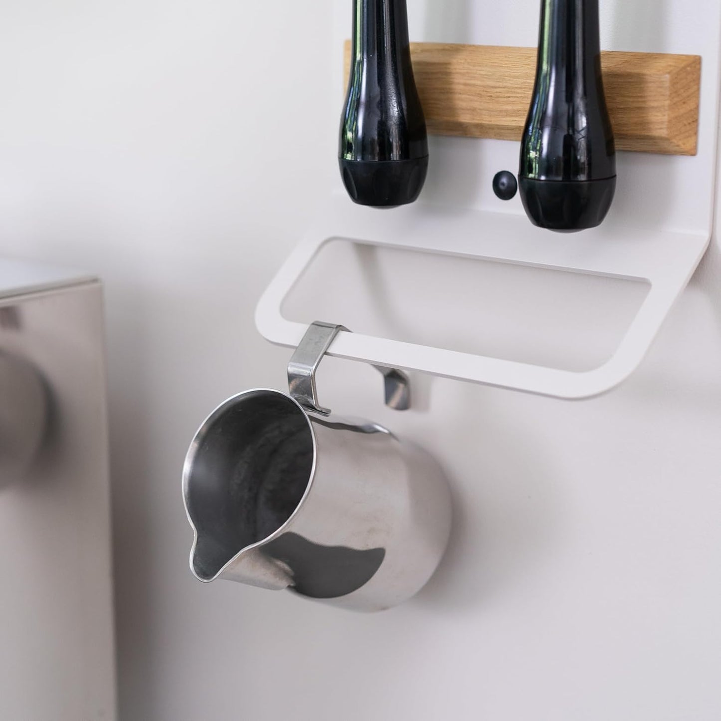 Barista Rack Mini mit Siebträgerhalterung, Helles Graubeige