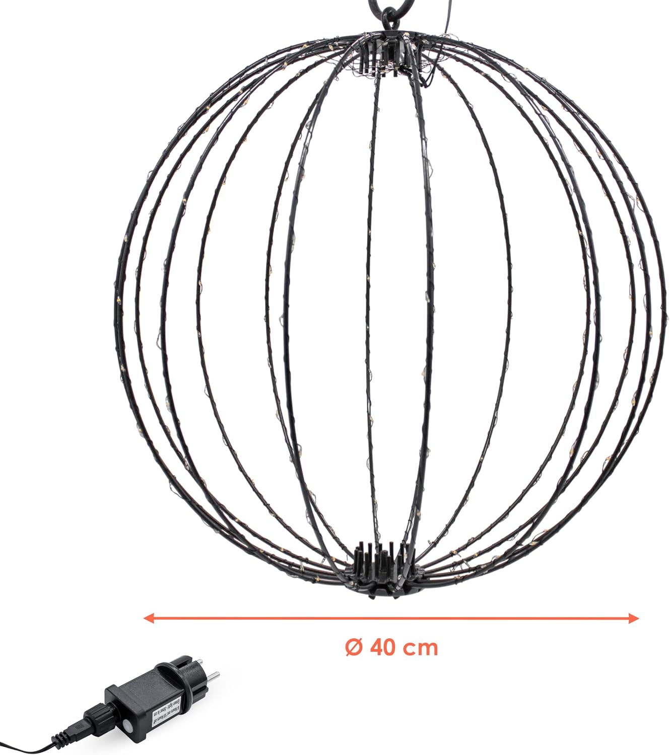 Leuchtkugel mit Timer für Aussen, 40 cm