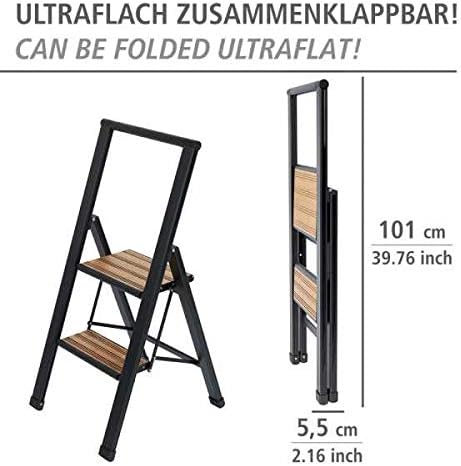Klapptrittleiter, Schwarz / 2 Stufen