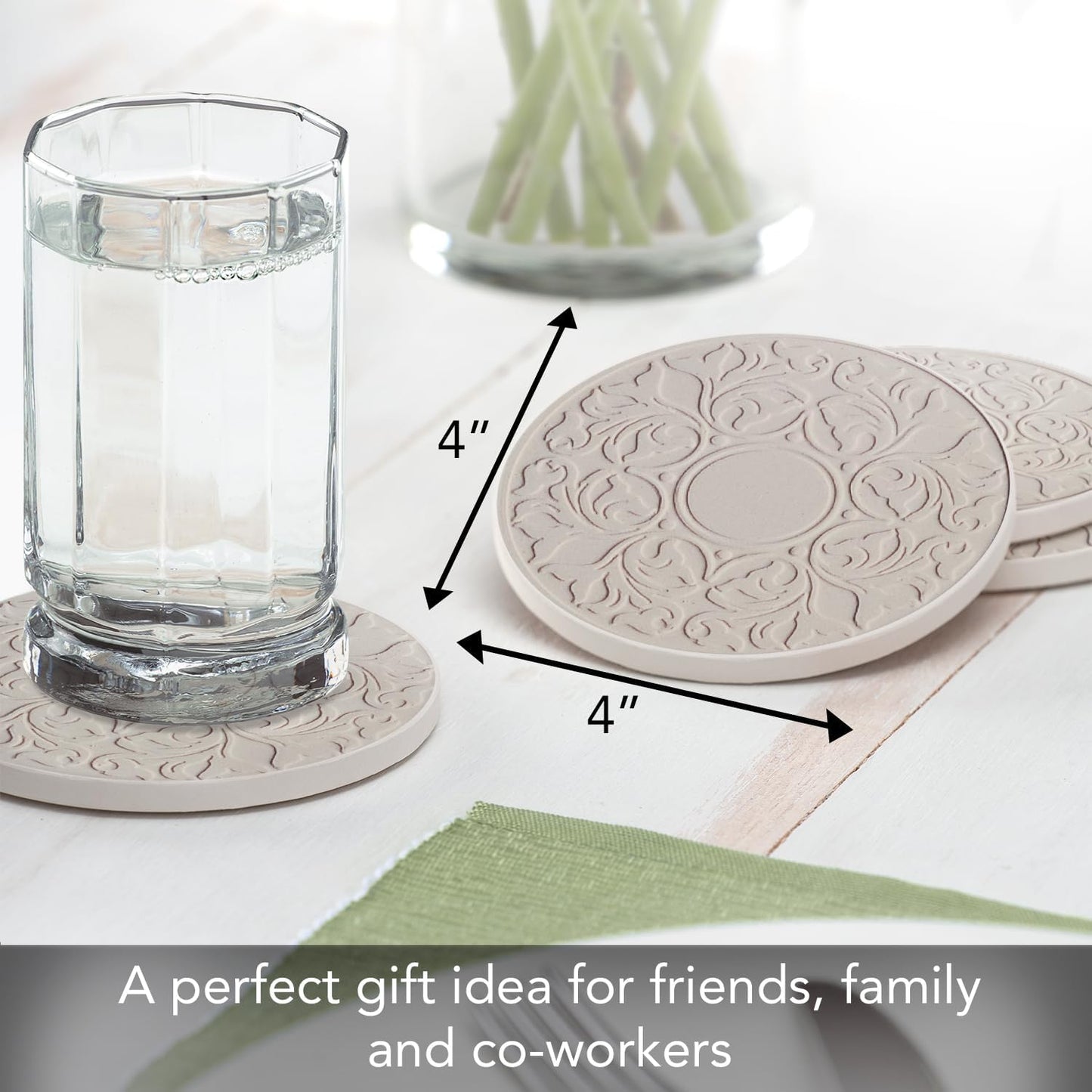 Embossed Victorian Lace Getränkeuntersetzer-Set