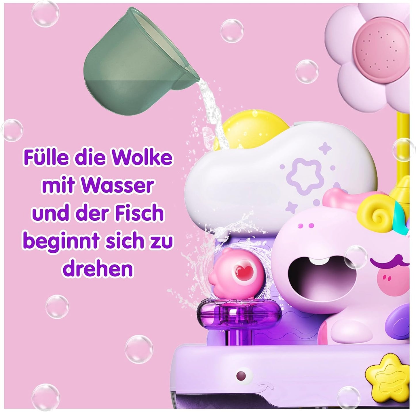 Schaum-Einhorn Badespielzeug mit Seifenblasen