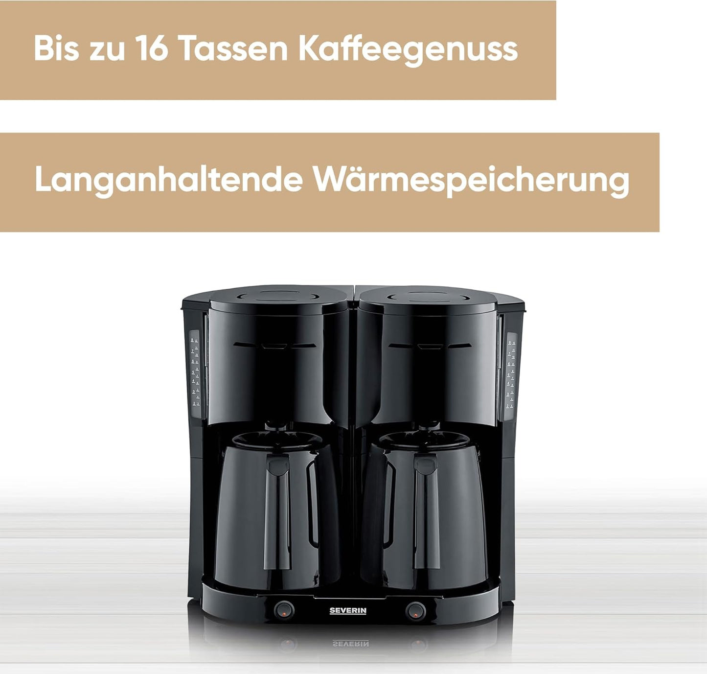 KA 9315 Duo-Filterkaffeemaschine, schwarz, DUO (2 Thermokannen, 16 Tassen)