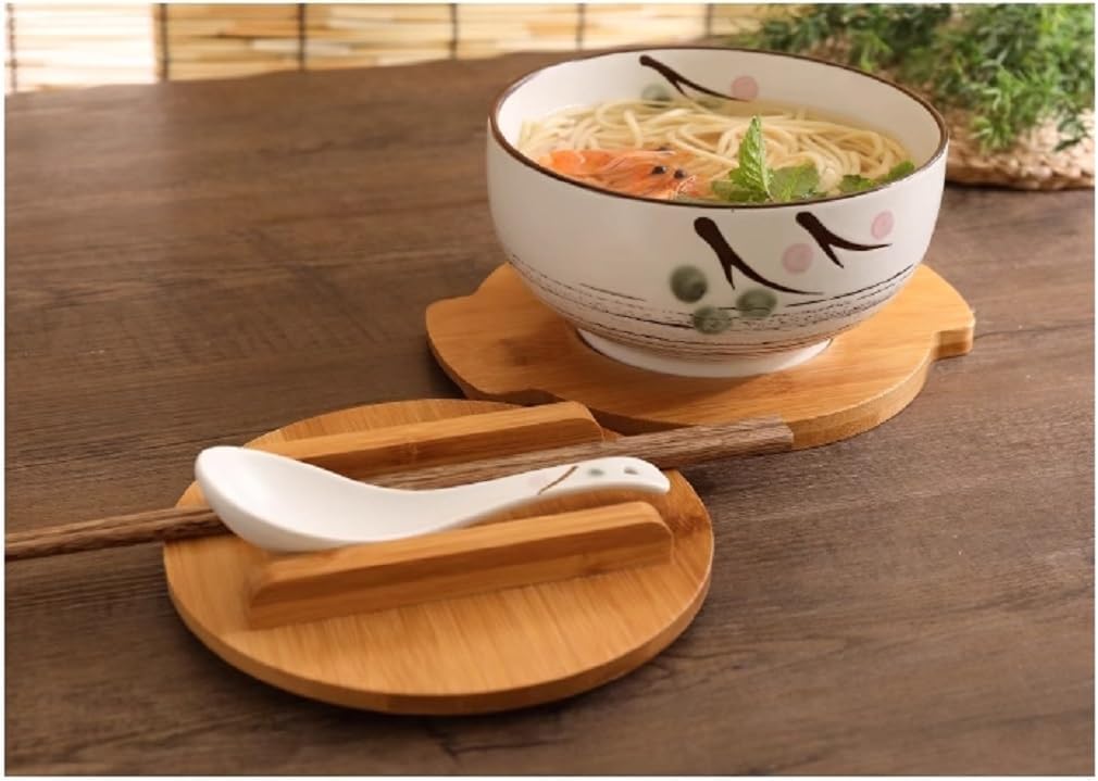Ramen-Schüssel mit Zubehör, Zen-weiss