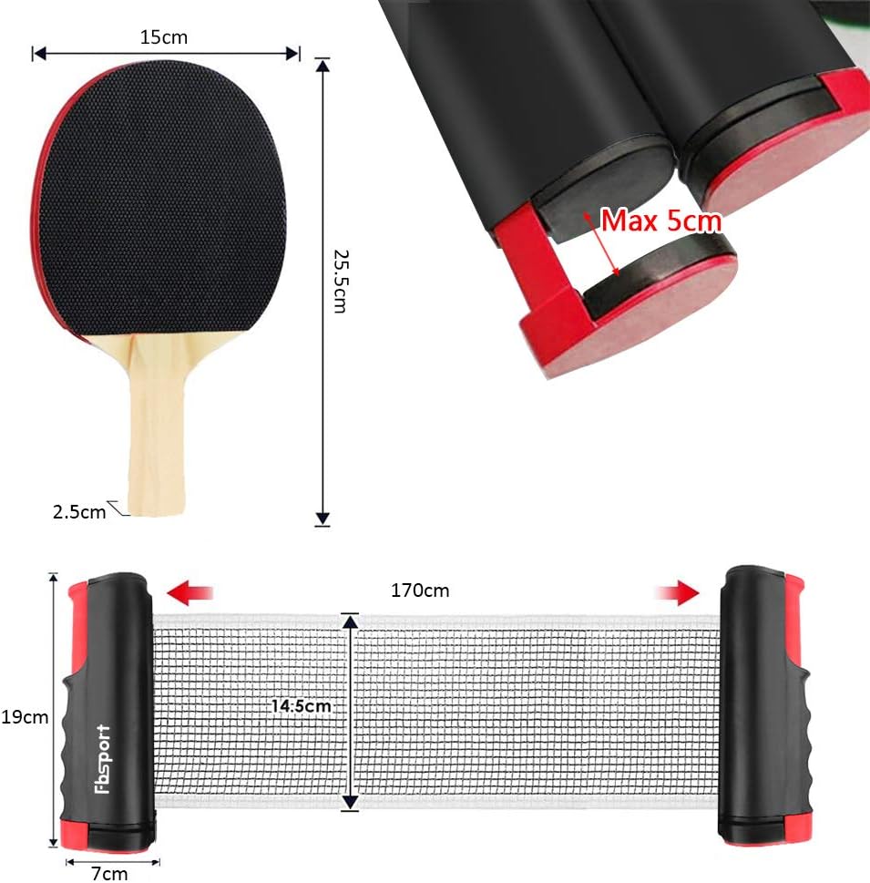 Tischtennis-Set mit Schlägern, Netz und sechs Bällen