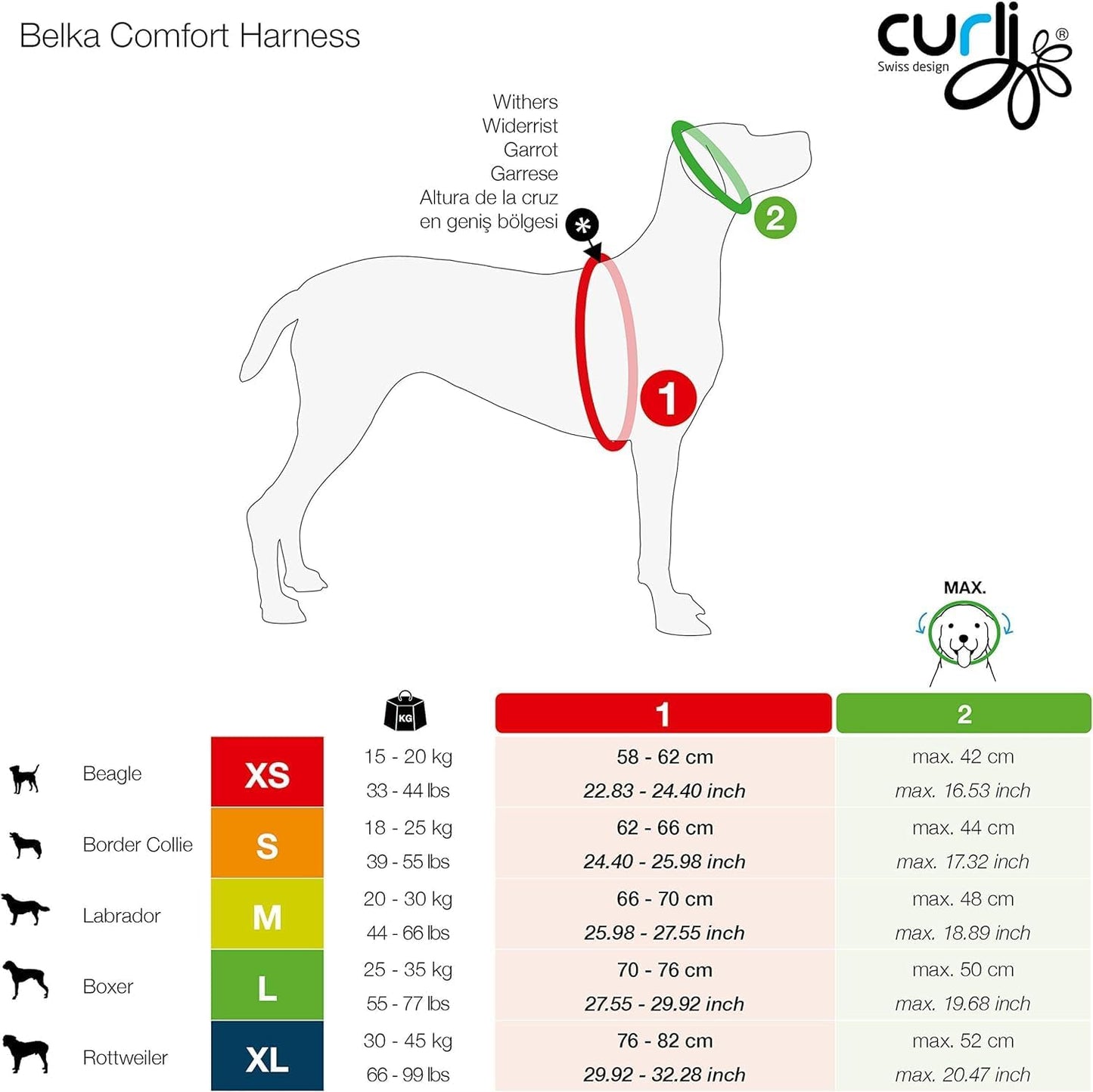 Belka Comfort Hundegeschirr, verstellbar, reflektierend, inkl. DogDinder ID, XL braun