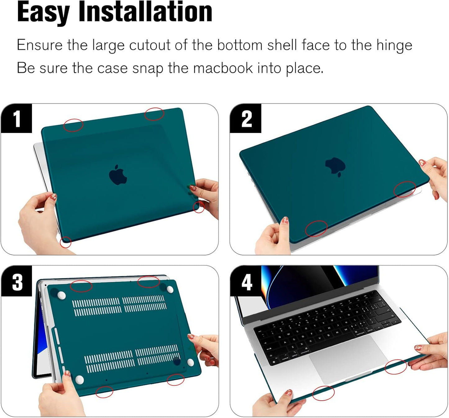 Schutzhülle für MacBook Pro 14 Zoll (2026-2021), Dunkles Cyan