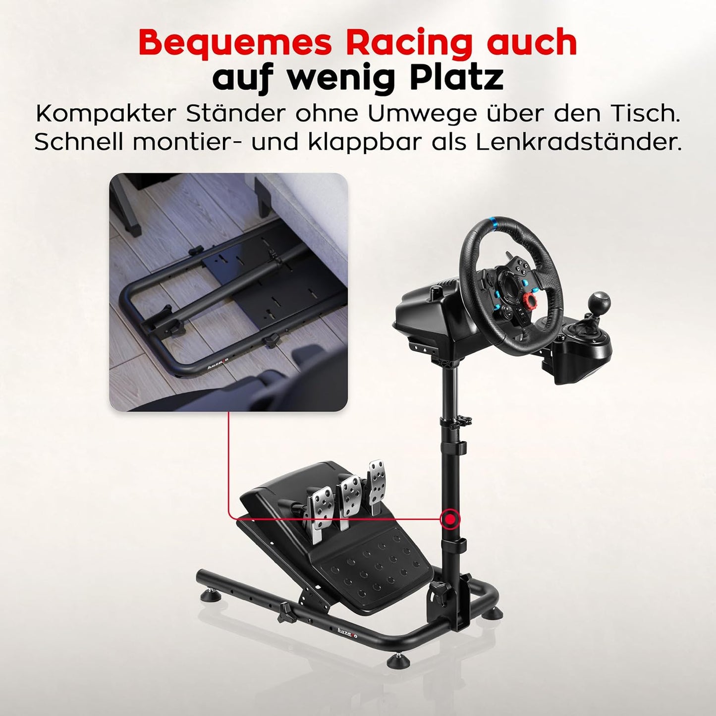 Simracing Lenkradständer, verstellbar & klappbar