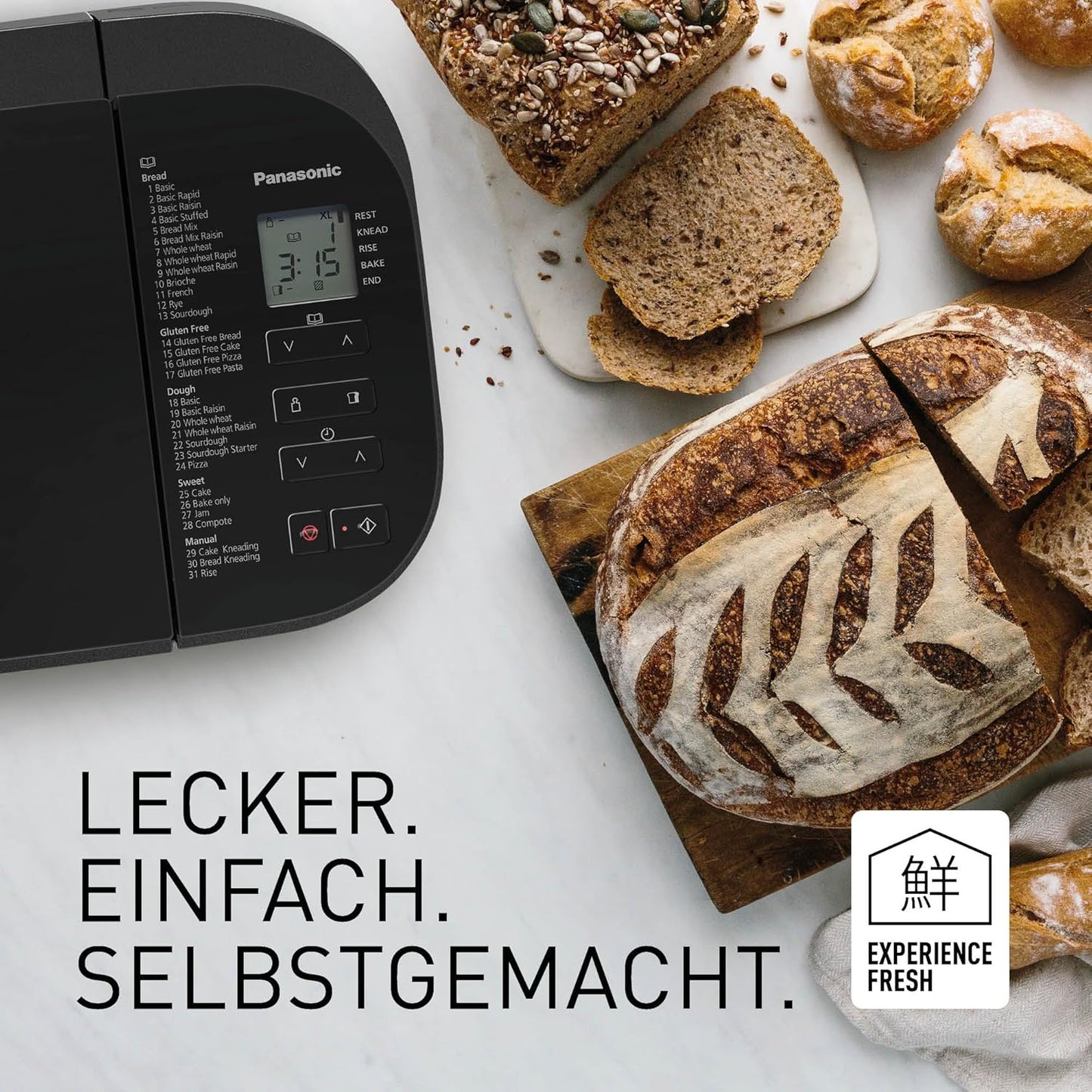 Vollautomatischer Brotbackautomat SD-YR2550, Edelstahl-optik