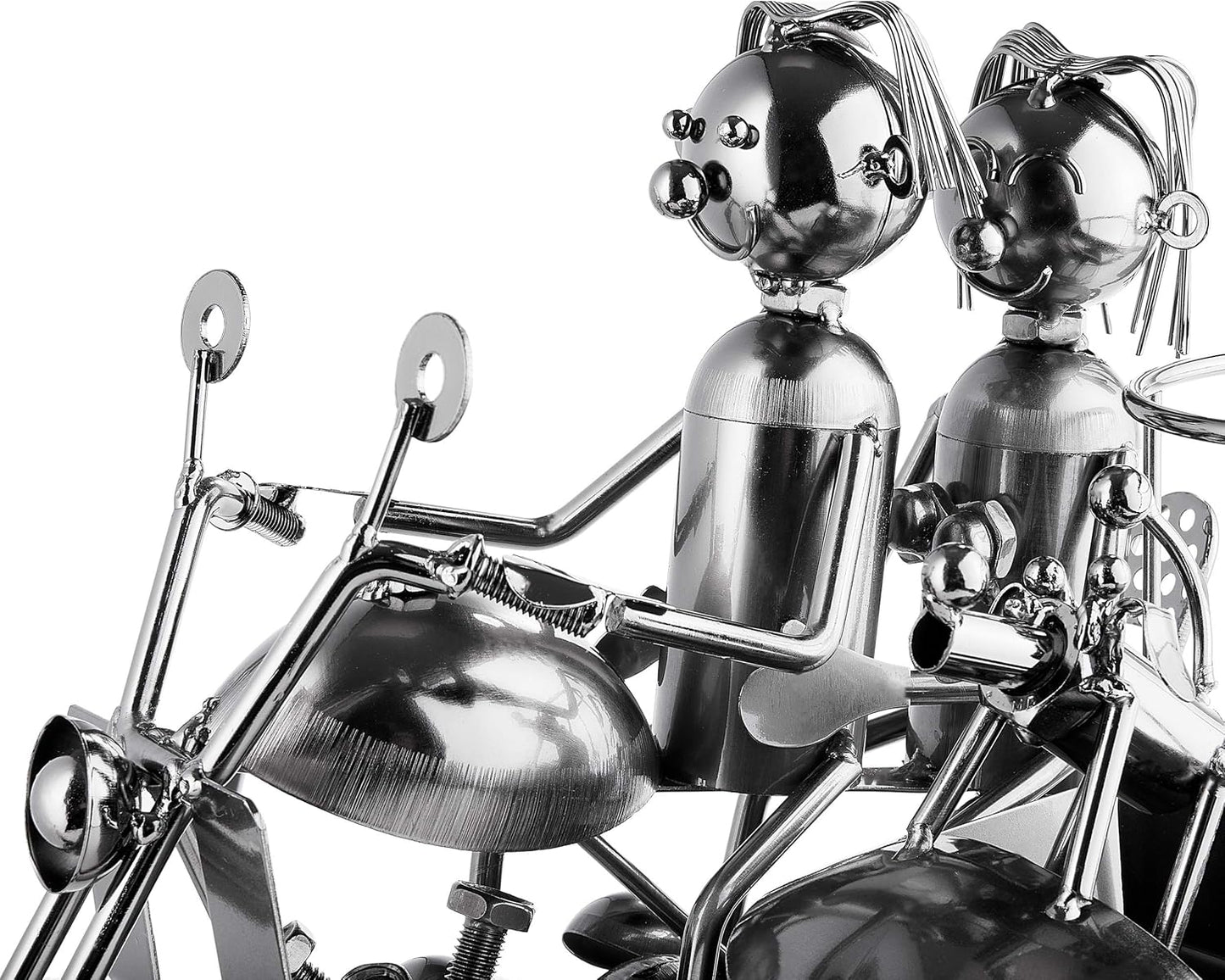 Weinflaschenhalter Motorrad Paar mit Beiwagen und Hund