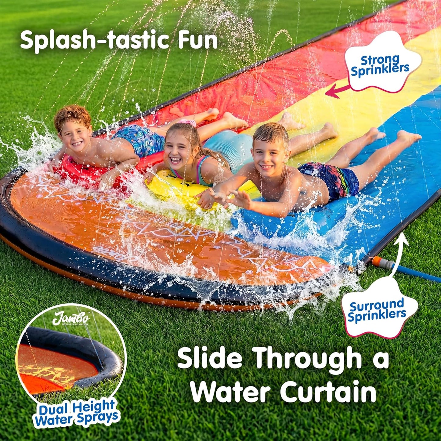 Wasserrutsche mit 3 Bodyboards, Drei-weg