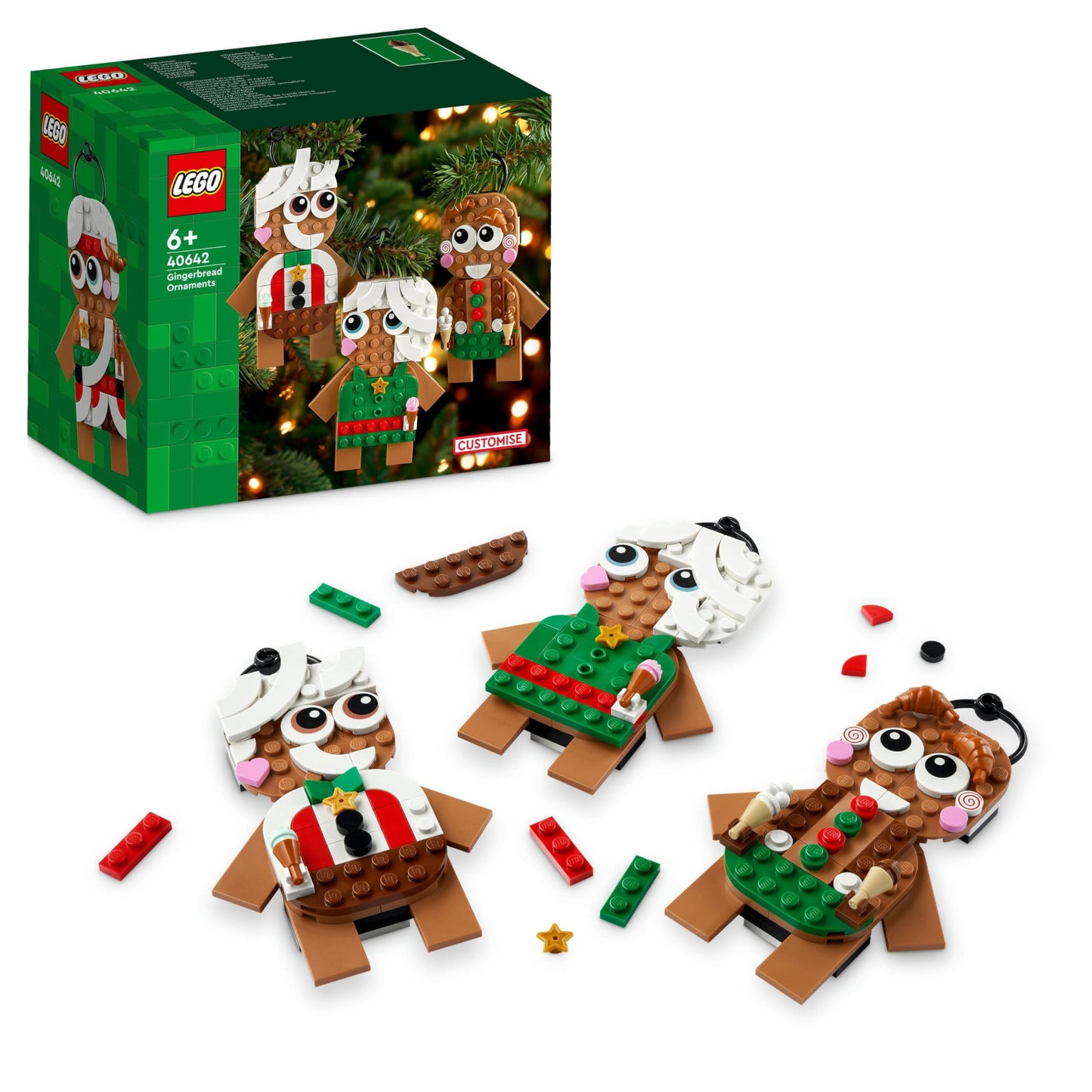 Lebkuchenmännchen Deko-Set für Weihnachten, Single