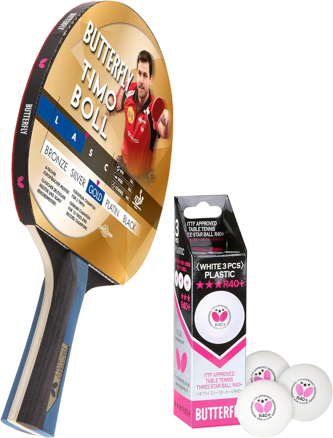 Timo Boll Gold, Bundle mit 3 Bälle