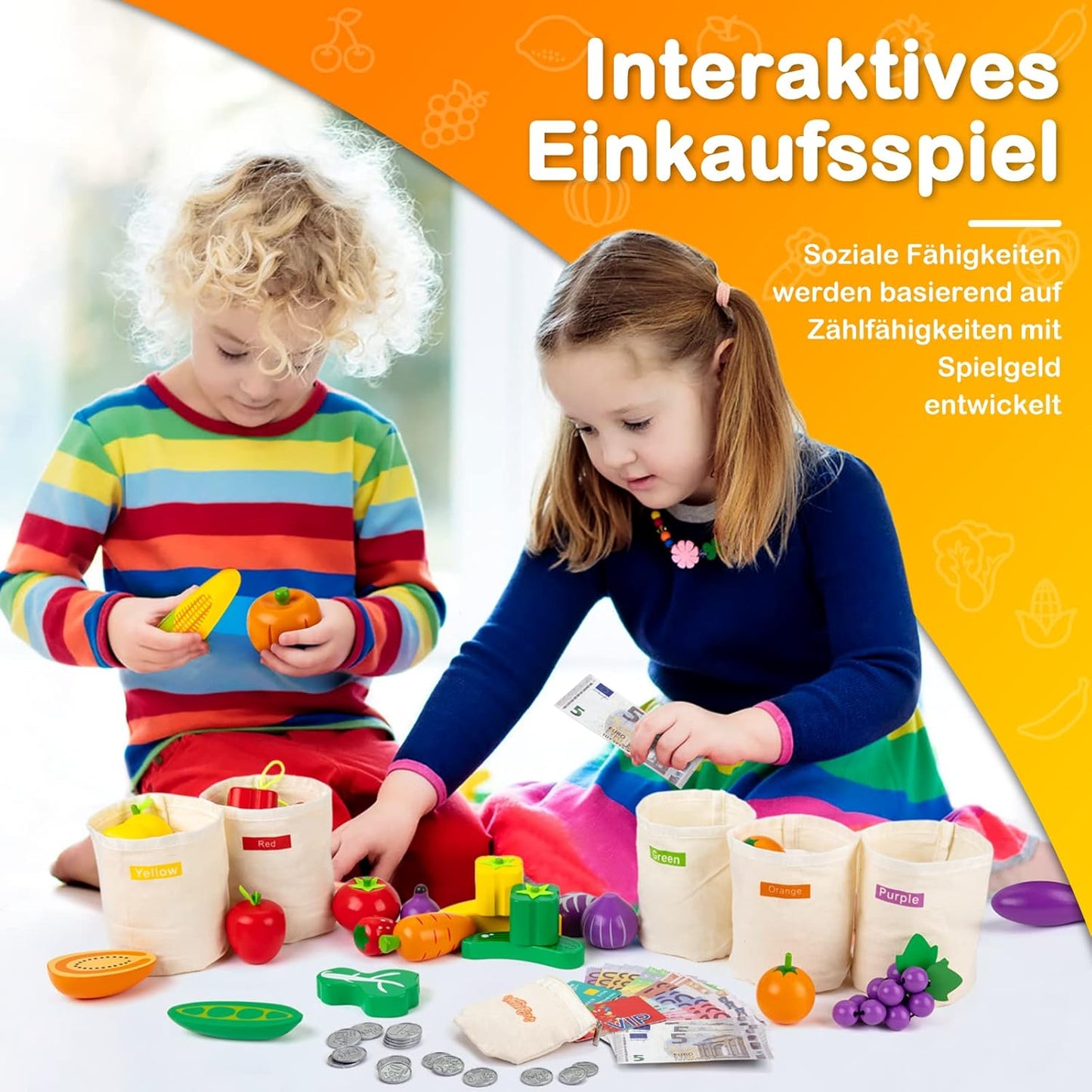 Kaufladen Zubehörset mit Spielgeld