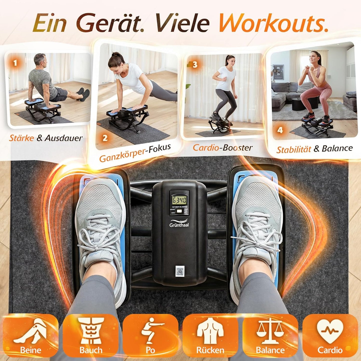 Rollslider Mini-Stepper für Ganzkörpertraining