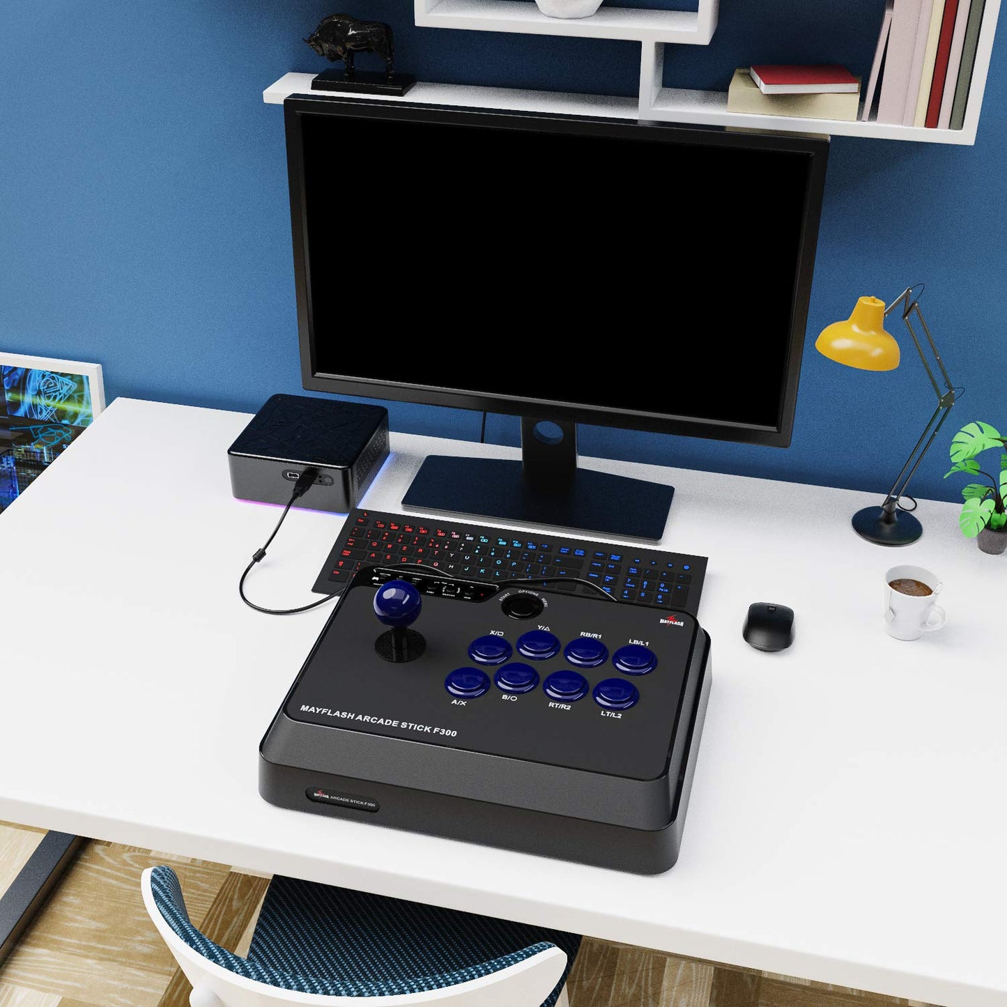 F300 Arcade Fight Stick Joystick für Konsolen und PC, Joystick