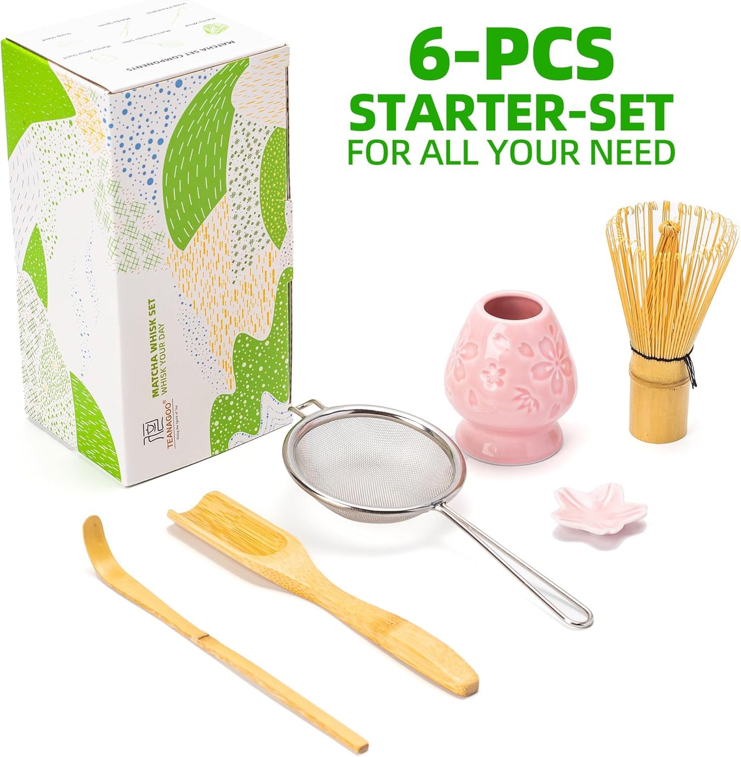 6-teiliges Matcha-Einsteigerset, Rosa