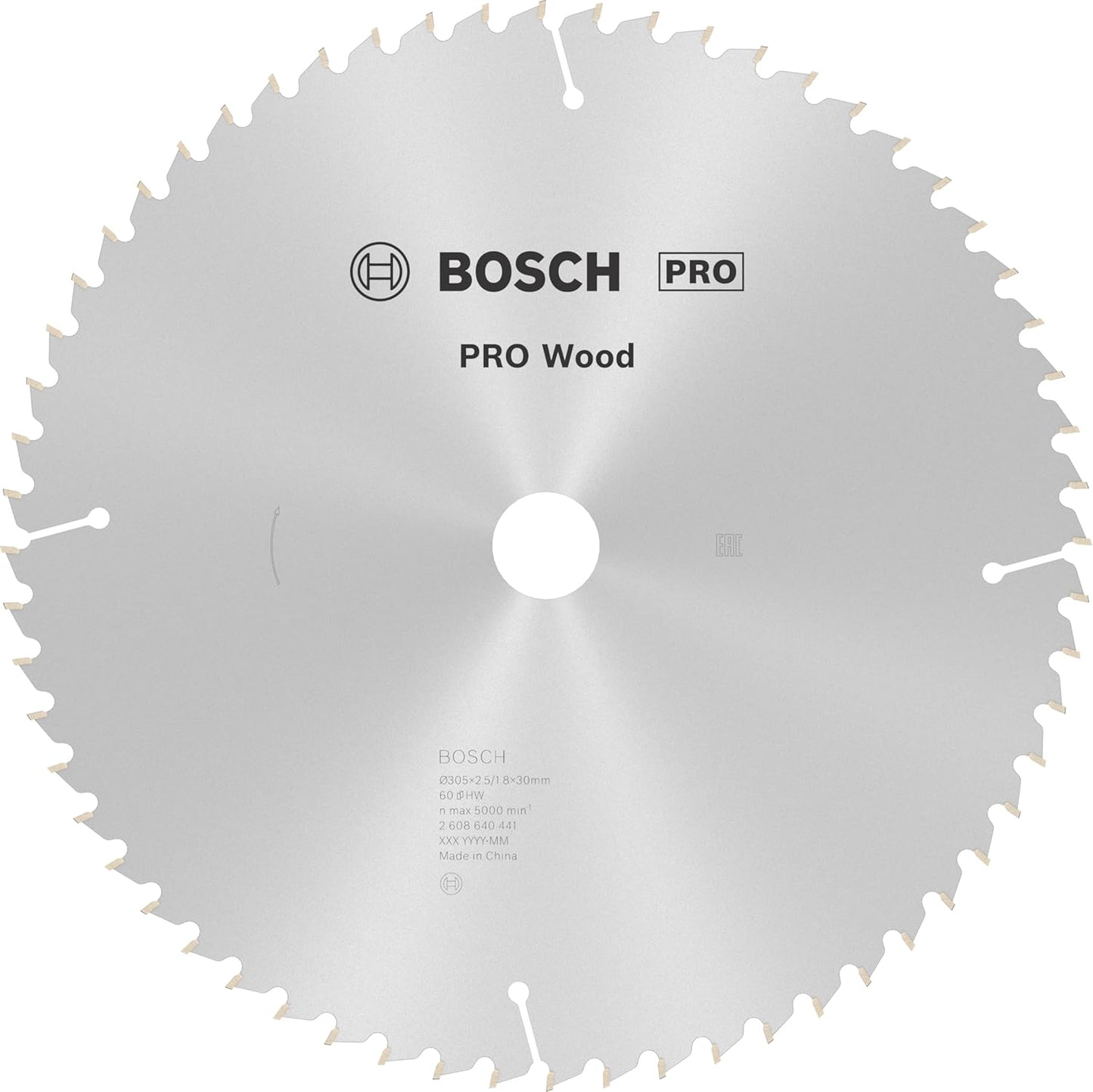 Kreissägeblatt Holz, 60 Zähne 305 x 2.5/1.8 x 30 mm