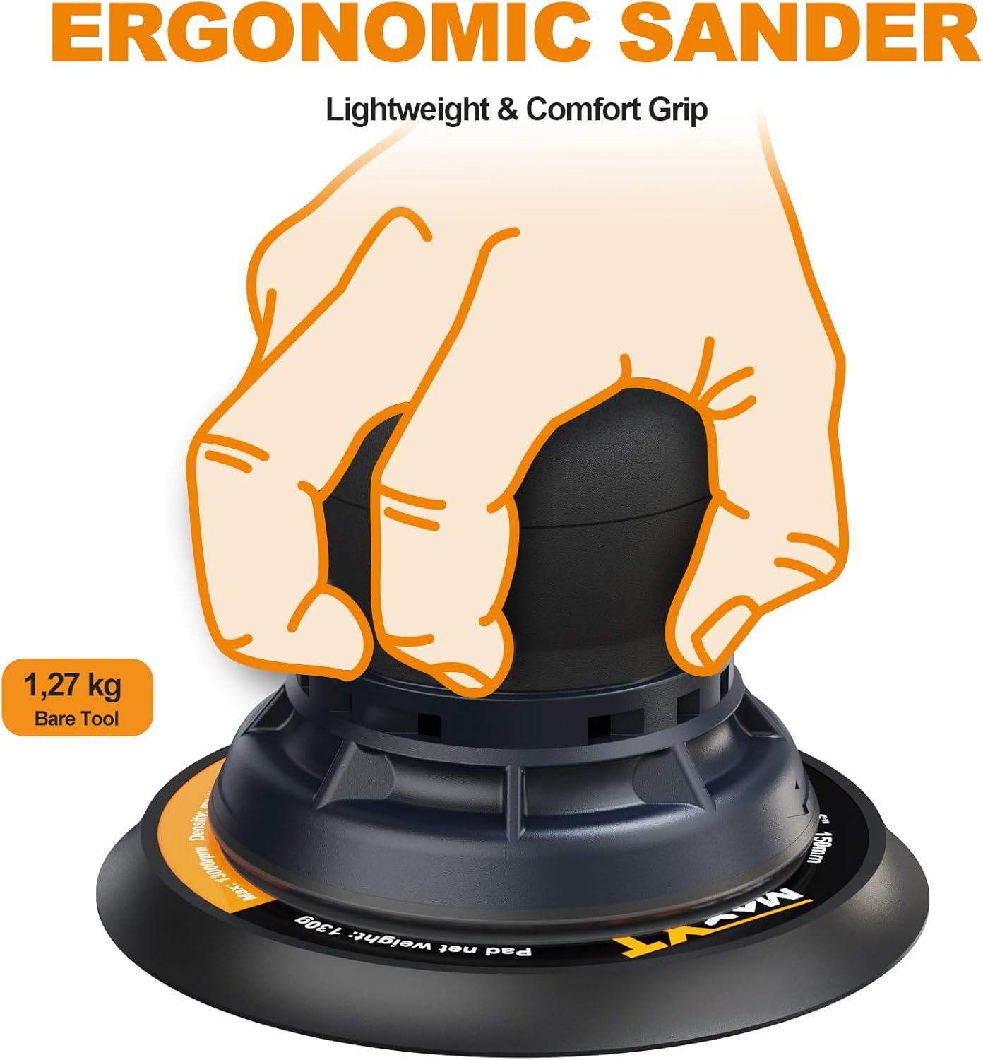 R7303 Exzenterschleifer mit variabler Geschwindigkeit, 150mm Schleifplatte