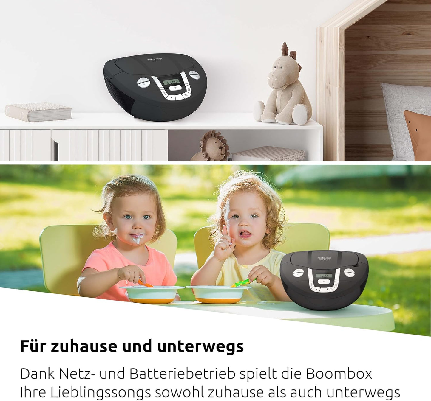 VIOLA CD Boombox mit Bluetooth, schwarz